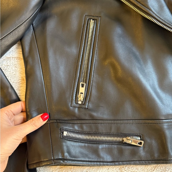 Zara Oversized Black Leather Jacket - Picture 8 of 12